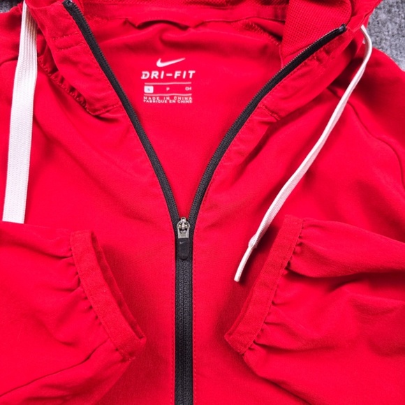 Nike Dri-Fit Half Zip Front Pocket Hoodie Windbreaker Jacket Women's Small- Red - Picture 4 of 12